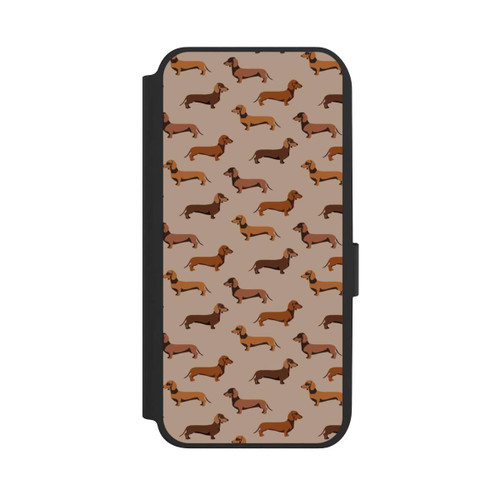 Samsung Galaxy A14 5G NIVOflip Dackel Muster Braun
