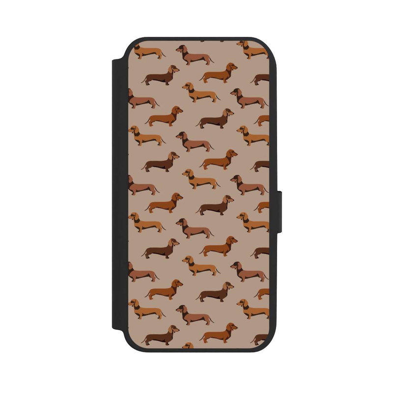 Galaxy A14 5G NIVOflip Dackel Muster Braun