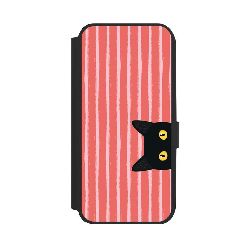 Galaxy A14 5G NIVOflip Black Cat on Orange Stripes