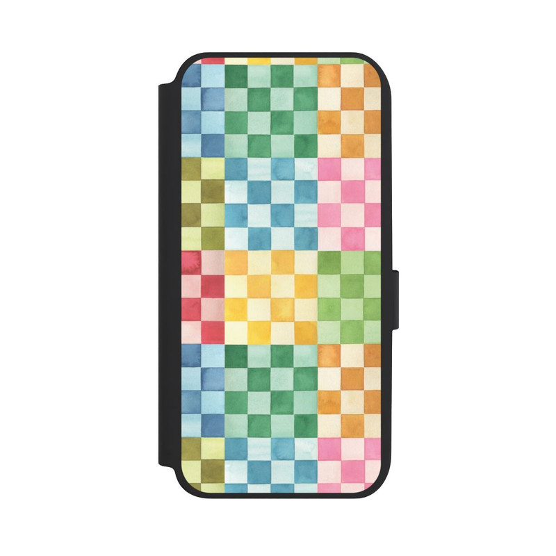 Galaxy A14 5G NIVOflip Checkerboard Watercolor Chess Geometric Red