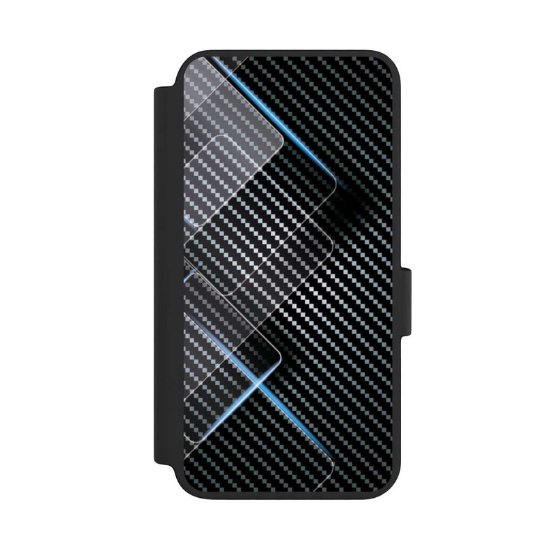 Galaxy S23 NIVOflip Blaue Linien auf Karbon