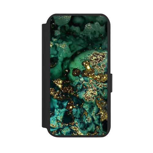 Samsung Galaxy S23 NIVOflip Cyan Glitzer Marmorlook