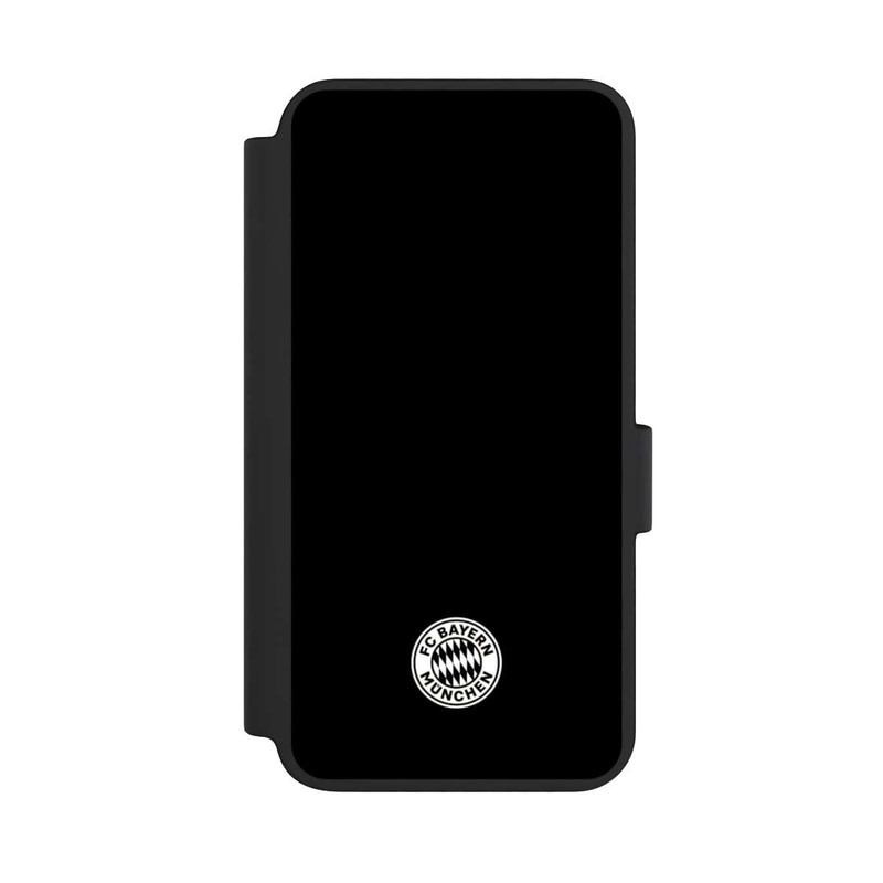 Galaxy S23 NIVOflip Logo FCB Classique Petit - Blanc sur Fond Noir