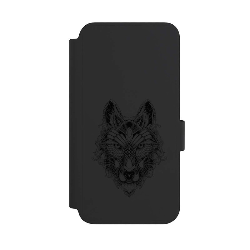 Galaxy S23 NIVOflip Wolf Mandala ohne Hintergrund