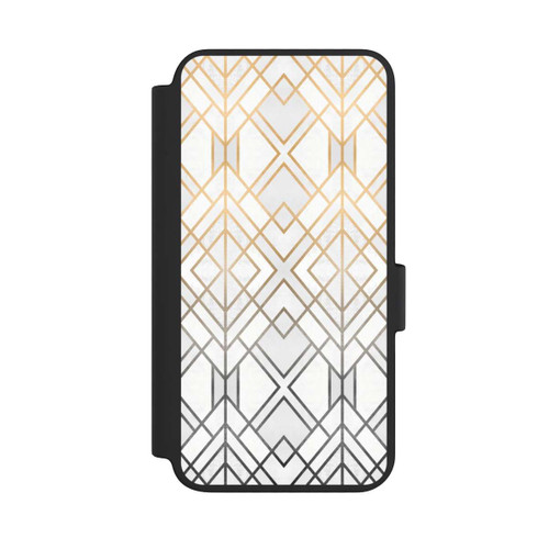 Samsung Galaxy S23 NIVOflip Imprimé Geo Gold doré et gris