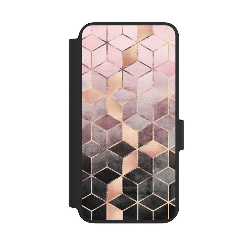 Galaxy S23 NIVOflip Imprimé Cubes Dégradés Gris Rose
