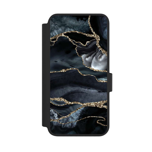 Samsung Galaxy S23 NIVOflip Dunkler Marmor Gold Glitzerlook
