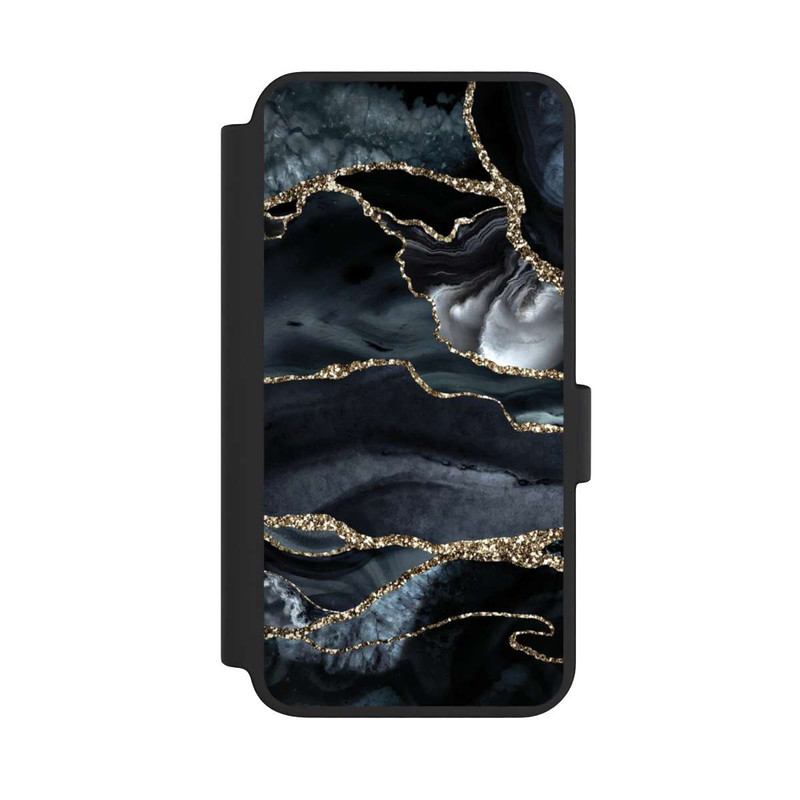 Galaxy S23 NIVOflip Dark Marble Gold Glitter Look