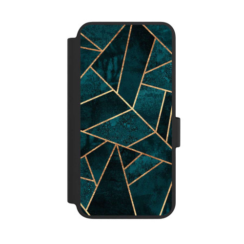 Samsung Galaxy S23 NIVOflip Tief Blaugrün Stein Gold Druck