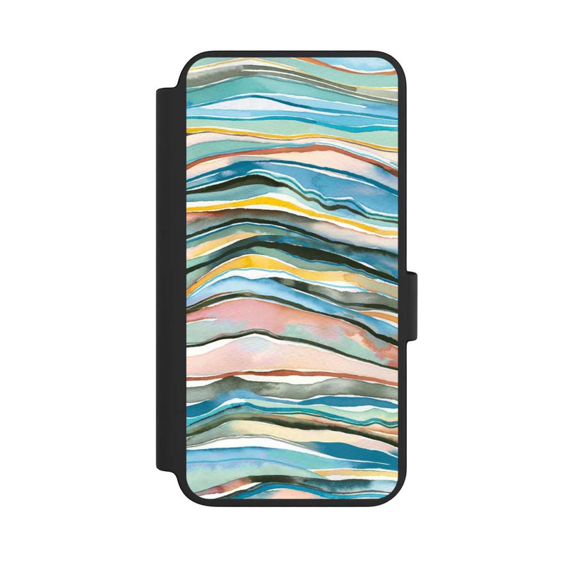 Galaxy S23 NIVOflip Couches d'agate aquarelle bleues