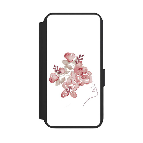 Samsung Galaxy S23 NIVOflip Line Art Gesicht Blumen