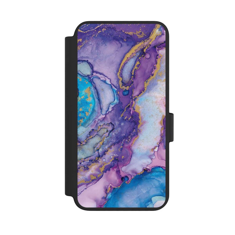 Galaxy S23 NIVOflip Encre tourbillonnante violette et bleue