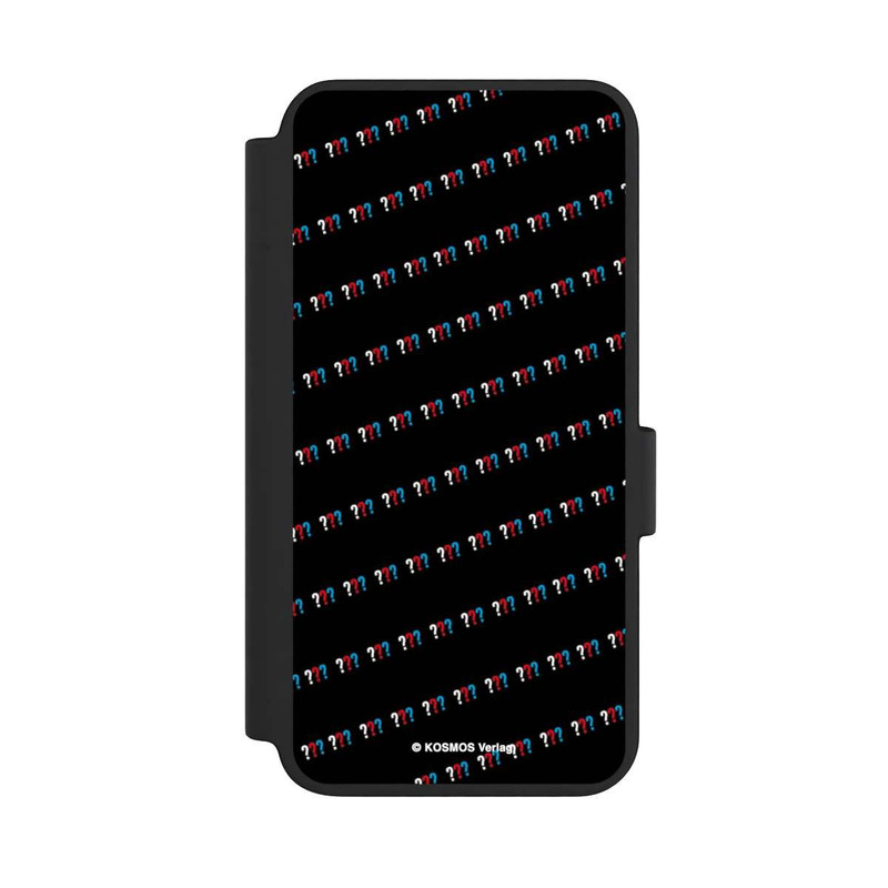 Galaxy S23 NIVOflip Drei Fragezeichen Muster Schräg