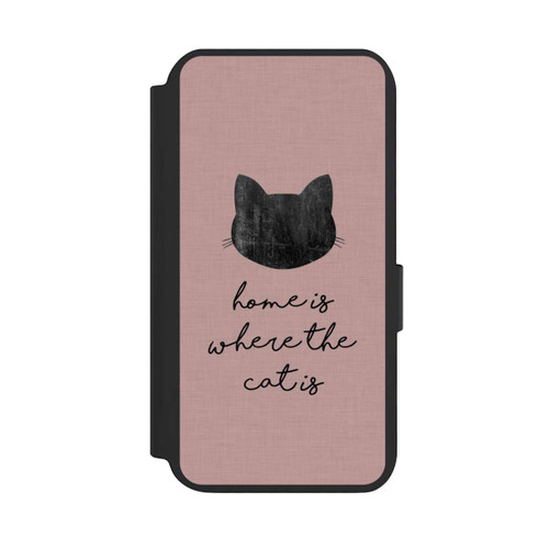 Samsung Galaxy S23 NIVOflip Home Is Where The Cat Is - Schwarz auf Rosa