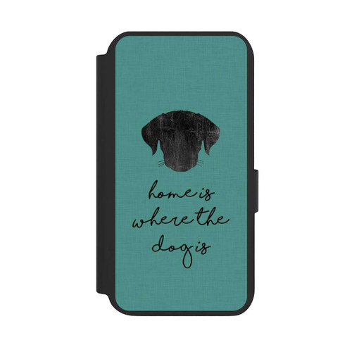 Samsung Galaxy S23 NIVOflip Home Is Where The Dog Is - Schwarz auf Türkis