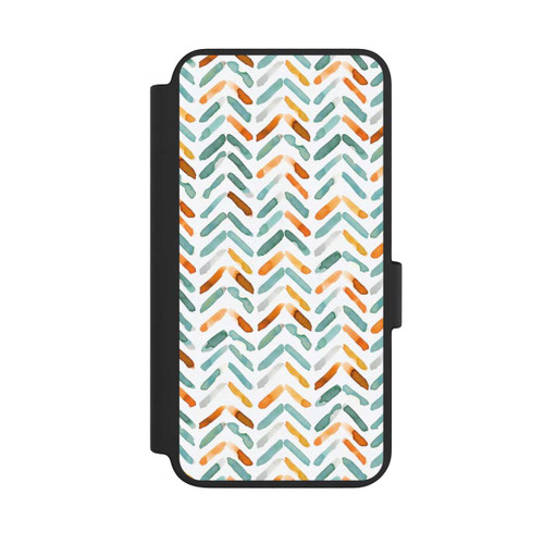 Samsung Galaxy S23 NIVOflip Elegant Fall Chevron Blue Orange