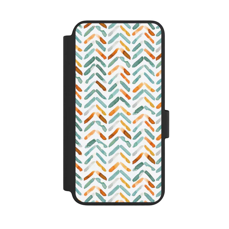 Galaxy S23 NIVOflip Elegant Fall Chevron Blue Orange