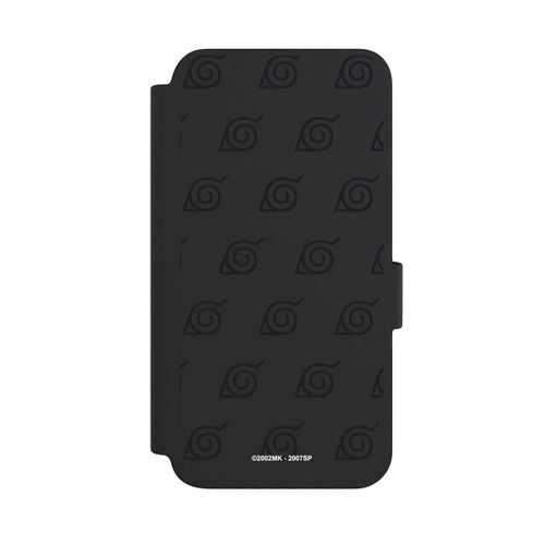 Samsung Galaxy S23 NIVOflip Schwarzes Konoha-Muster Transparent