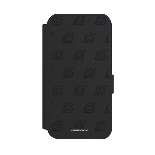 Samsung Galaxy S23 NIVOflip Schwarzes Konoha-Muster Transparent