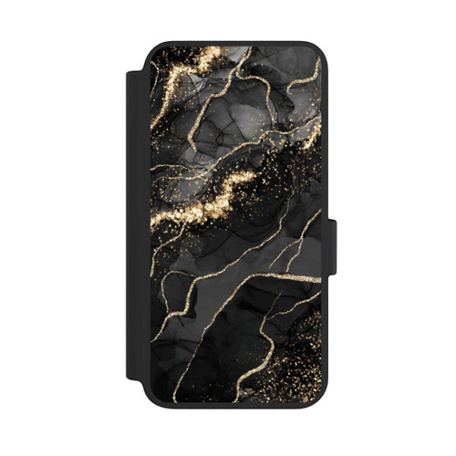 Samsung Galaxy S23 NIVOflip Look Spirales de Marbre Sombre &amp; Or