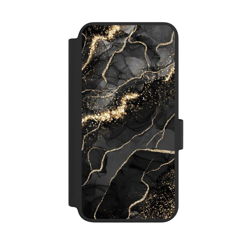 Galaxy S23 NIVOflip Look Spirales de Marbre Sombre & Or