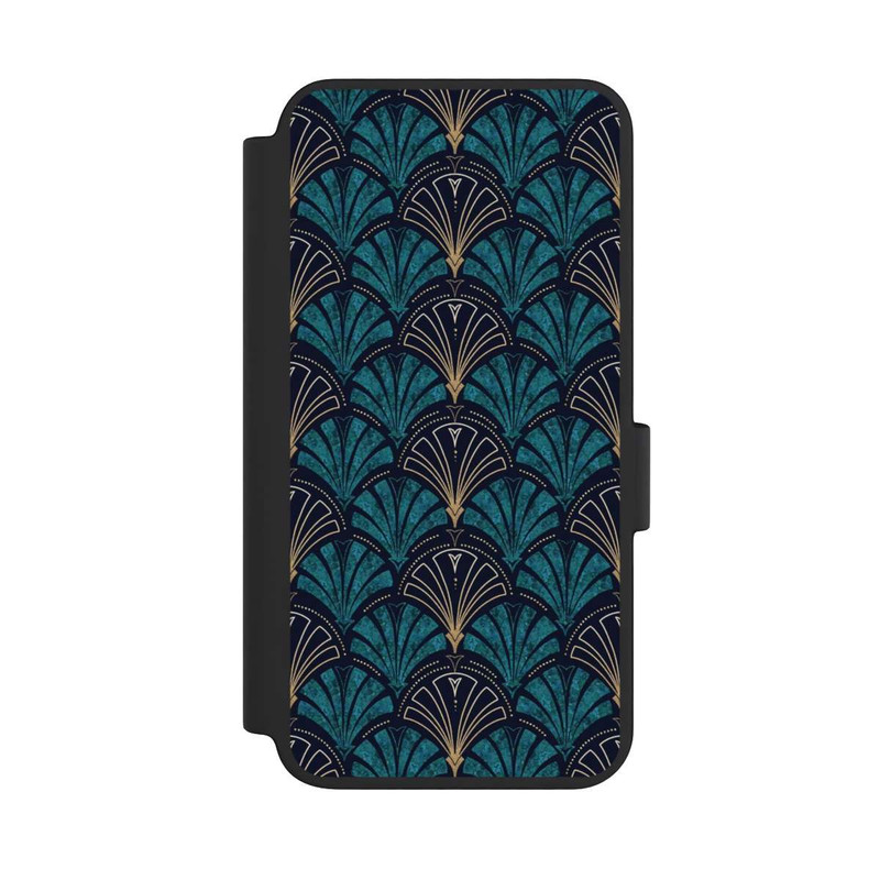 Galaxy S23 NIVOflip Art Deco Teal Gold Seamless