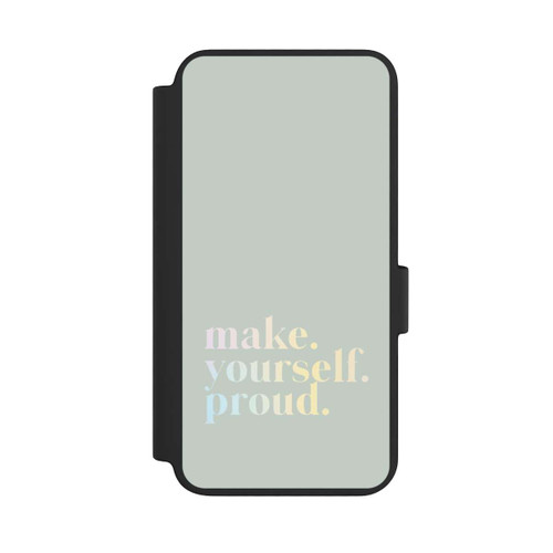 Samsung Galaxy S23 NIVOflip Make Yourself Proud Quote-Mint and Gradient