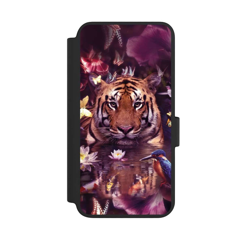 Galaxy S23 NIVOflip Tiger Blumenrahmen