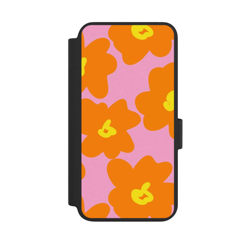 Samsung Galaxy S23 NIVOflip Retro floral pattern pink and orange