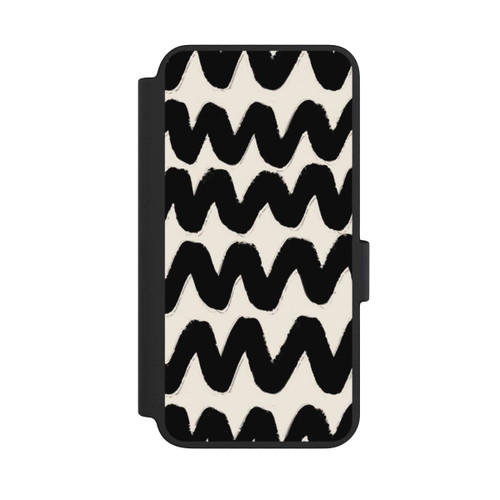 Samsung Galaxy S23 NIVOflip Vagues Noires Pattern