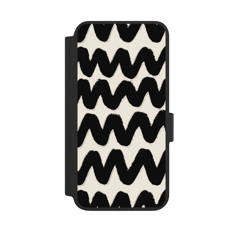 Galaxy S23 NIVOflip Vagues Noires Pattern