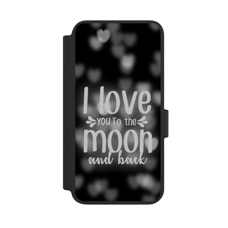 Galaxy S23 NIVOflip I Love You to The Moon And Back Black Hearts