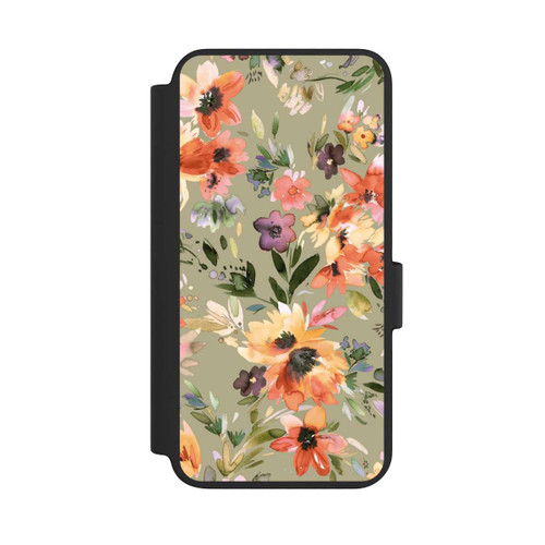 Samsung Galaxy S23 NIVOflip Malerische tropische Blumen Salbeigrün