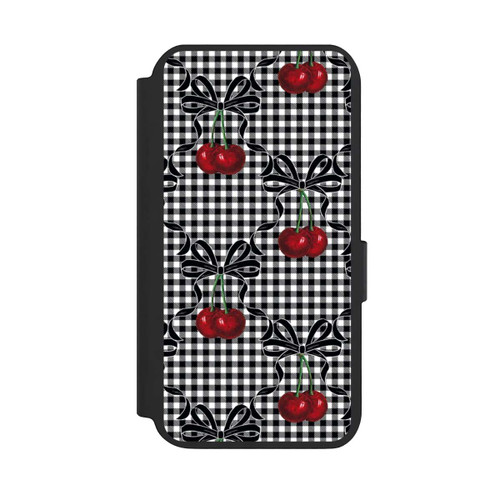 Samsung Galaxy S23 NIVOflip Kirschen Muster Schwarz