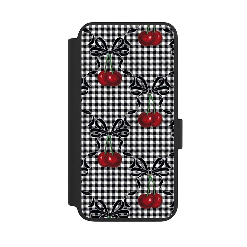 Galaxy S23 NIVOflip Cherry Pattern Black