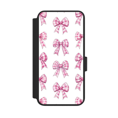Samsung Galaxy S23 NIVOflip Pink Gingham Hearts and Bows