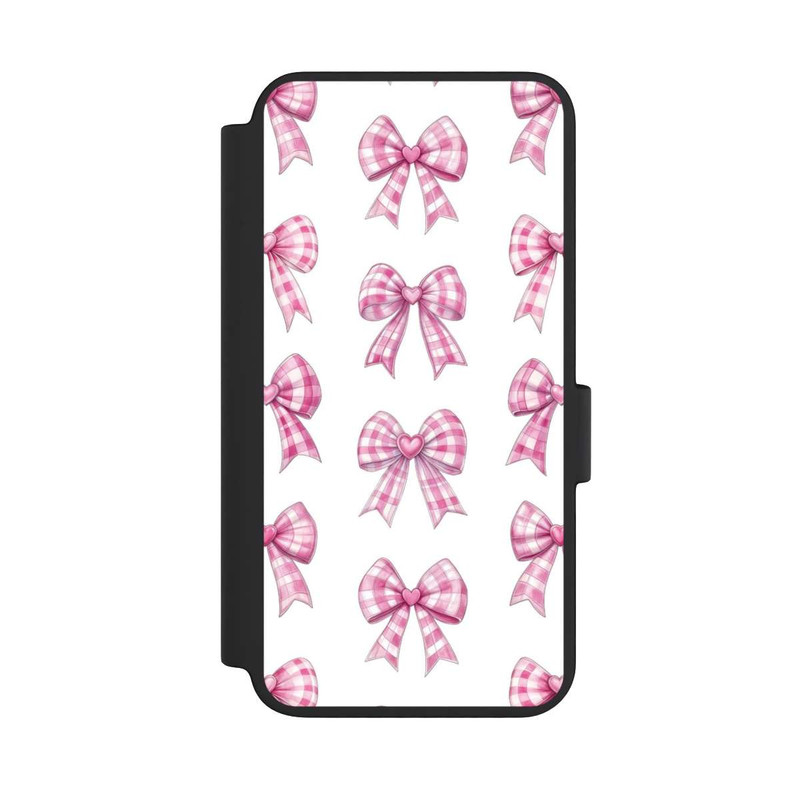 Galaxy S23 NIVOflip Pinke Gingham Herzen und Schleifen mit KI