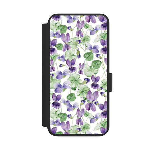 Samsung Galaxy S23 NIVOflip Purple Wildflowers Pattern Watercolor