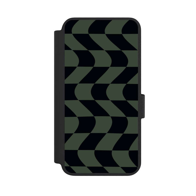 Galaxy S23 NIVOflip Checked Pattern Green Black