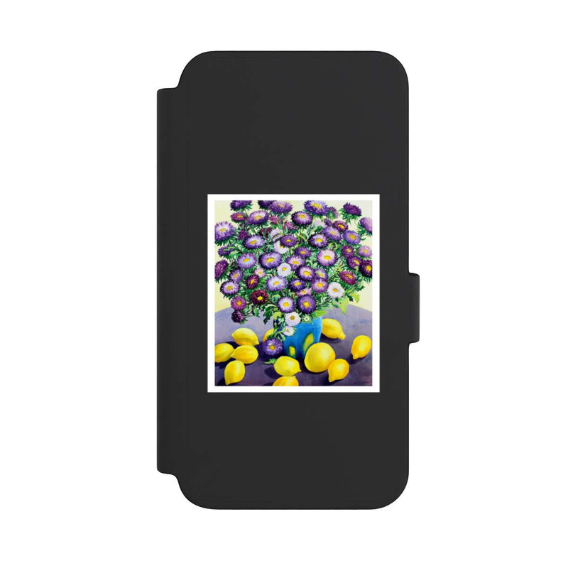 Galaxy S23 NIVOflip Purple Asters and Lemons by Christopher Ryland
