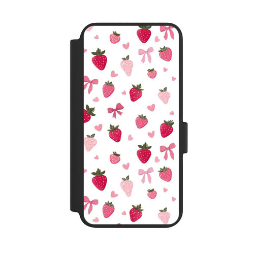 Samsung Galaxy S23 NIVOflip Erdbeer Herz Schleifen Muster Pink