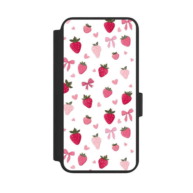 Galaxy S23 NIVOflip Strawberry Ribbon Pattern Pink