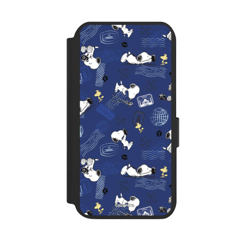 Samsung Galaxy S23 NIVOflip Peanuts Travel Stamps Pattern Blue