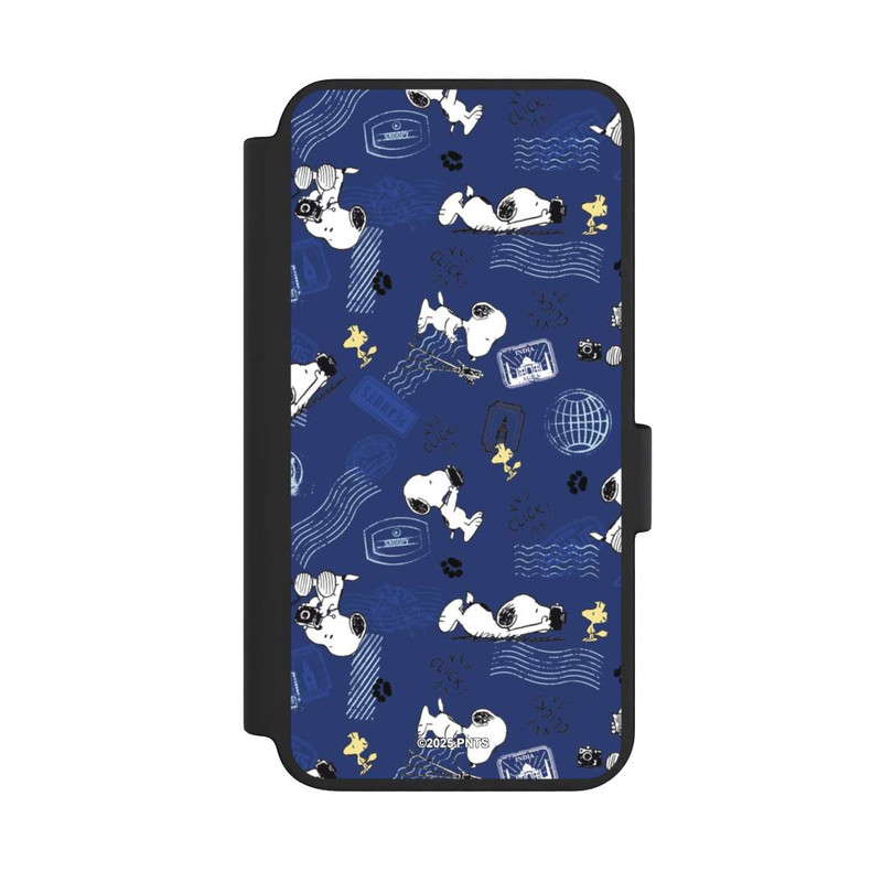 Galaxy S23 NIVOflip Peanuts Travel Stamps Pattern Blue