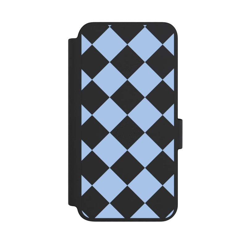 Galaxy S23 NIVOflip Checked Pattern Light Blue without Background