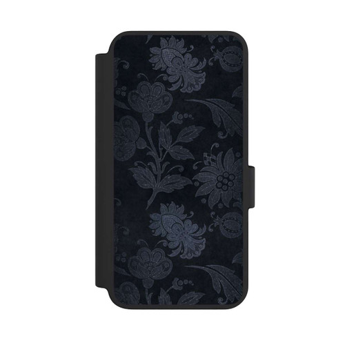 Samsung Galaxy S23 NIVOflip  Silberne Blumen auf Samt