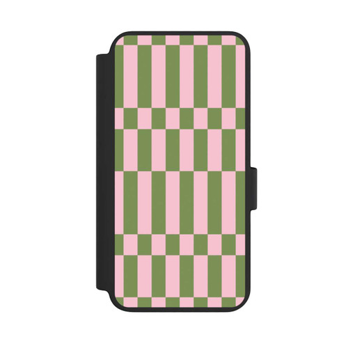 Samsung Galaxy S23 NIVOflip Thème à Carreaux Sauge et Rose
