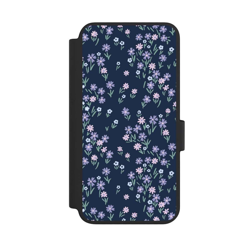 Galaxy S23 NIVOflip Thème Floral Bleu Foncé