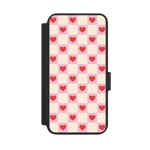 Samsung Galaxy S23 NIVOflip Cœurs à Carreaux Roses Saint-Valentin