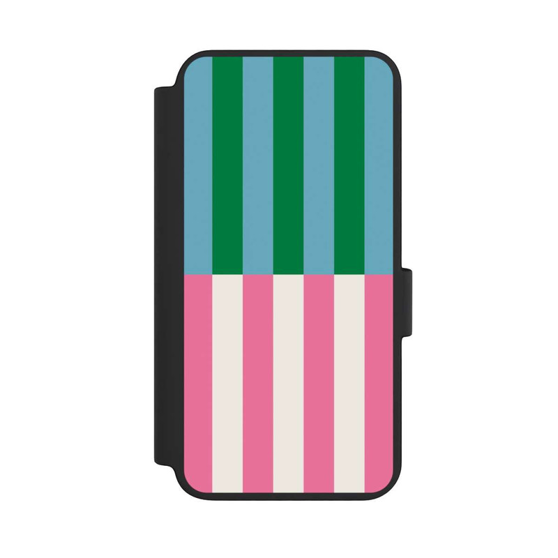 Galaxy S23 NIVOflip Motif Rayé Vert Rose